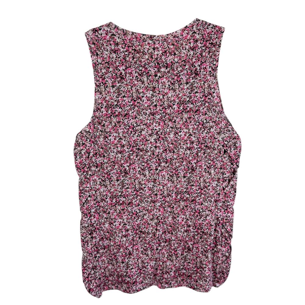 Kinesis Pink Floral Print Breathable Cotton Modal Stretchy Light Tank Top Sz XS - Picture 2 of 6